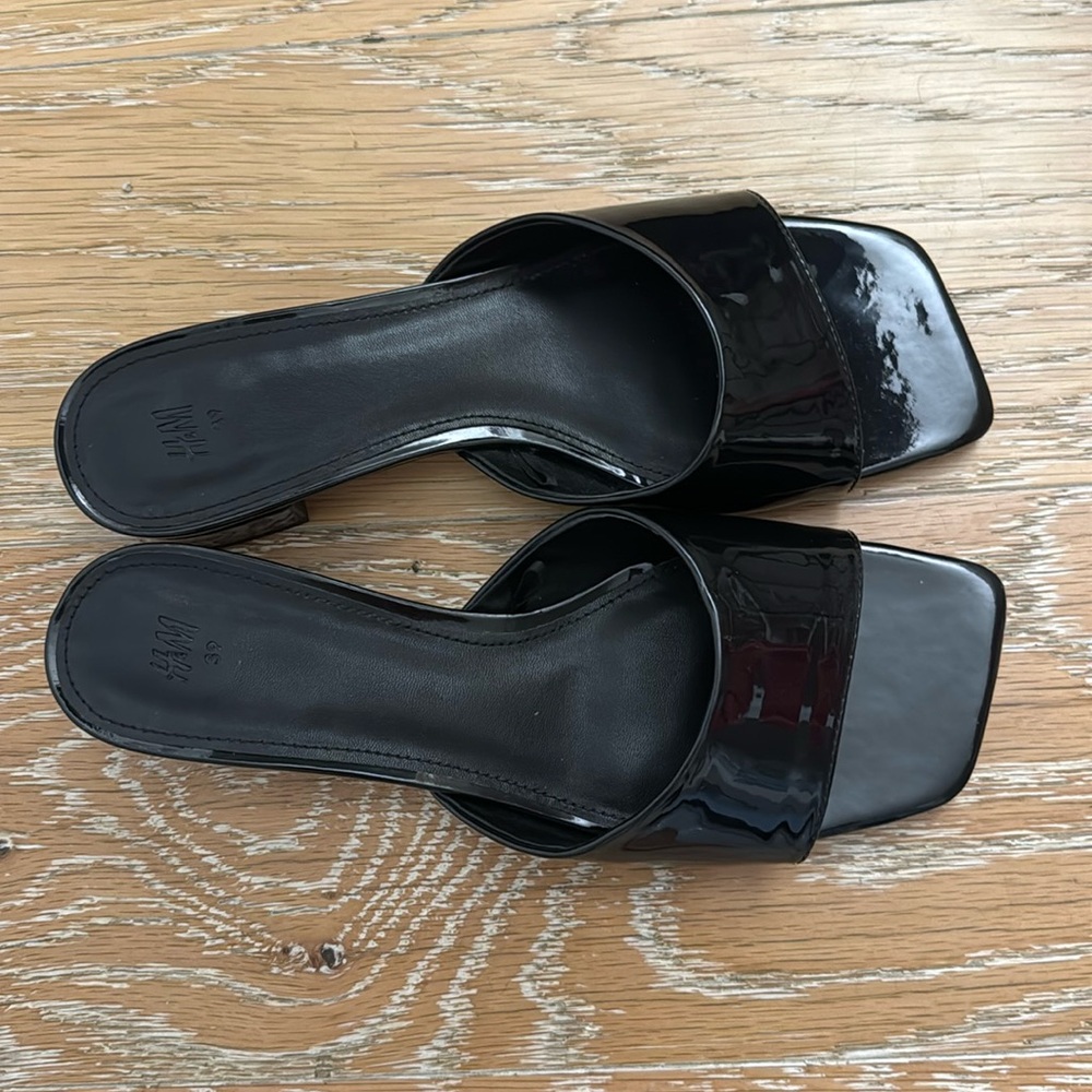 H&M patent leather open toe sandals